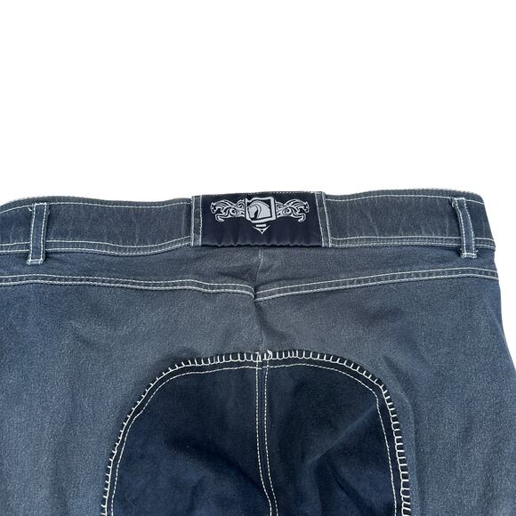 Romfh Equestrian Riding Breeches Pant Women's 32R Navy Blue Stretch Full Seat - Picture 4 of 10